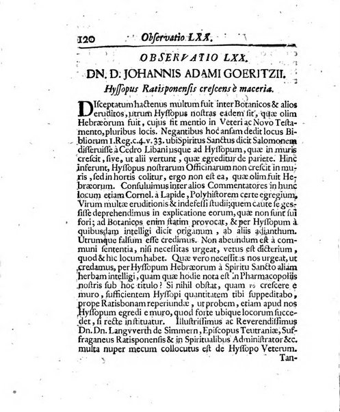 Acta physico-medica Academiae caesareae leopoldino-carolinae naturae curiosorum exhibentia ephemerides sive oservationes historias et experimenta a celeberrimis Germaniae et exterarum regionum viris habita et communicata..