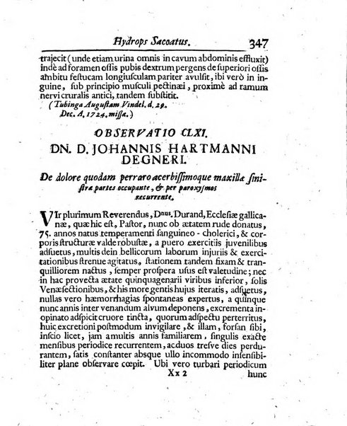 Acta physico-medica Academiae caesareae leopoldino-carolinae naturae curiosorum exhibentia ephemerides sive oservationes historias et experimenta a celeberrimis Germaniae et exterarum regionum viris habita et communicata..