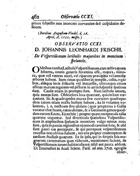 Acta physico-medica Academiae caesareae leopoldino-carolinae naturae curiosorum exhibentia ephemerides sive oservationes historias et experimenta a celeberrimis Germaniae et exterarum regionum viris habita et communicata..