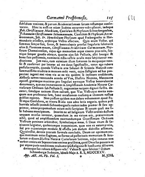 Acta physico-medica Academiae caesareae leopoldino-carolinae naturae curiosorum exhibentia ephemerides sive oservationes historias et experimenta a celeberrimis Germaniae et exterarum regionum viris habita et communicata..