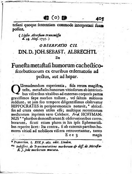 Acta physico-medica Academiae caesareae leopoldino-carolinae naturae curiosorum exhibentia ephemerides sive oservationes historias et experimenta a celeberrimis Germaniae et exterarum regionum viris habita et communicata..