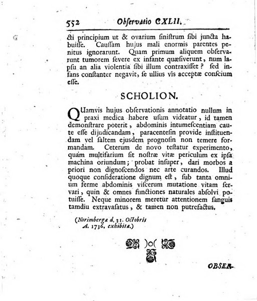 Acta physico-medica Academiae caesareae leopoldino-carolinae naturae curiosorum exhibentia ephemerides sive oservationes historias et experimenta a celeberrimis Germaniae et exterarum regionum viris habita et communicata..