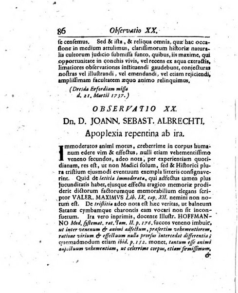 Acta physico-medica Academiae caesareae leopoldino-carolinae naturae curiosorum exhibentia ephemerides sive oservationes historias et experimenta a celeberrimis Germaniae et exterarum regionum viris habita et communicata..