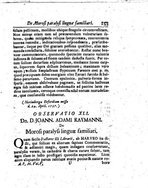 Acta physico-medica Academiae caesareae leopoldino-carolinae naturae curiosorum exhibentia ephemerides sive oservationes historias et experimenta a celeberrimis Germaniae et exterarum regionum viris habita et communicata..