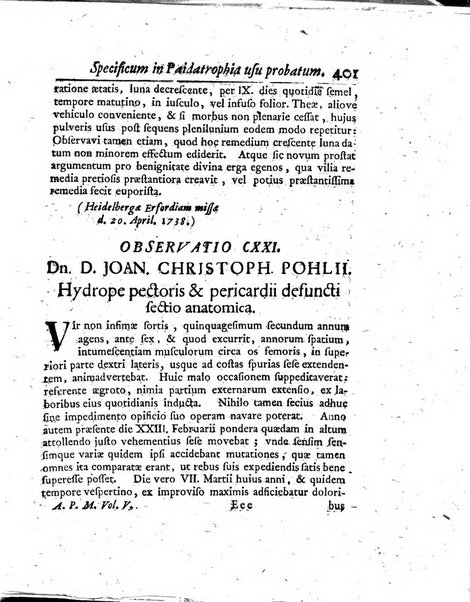 Acta physico-medica Academiae caesareae leopoldino-carolinae naturae curiosorum exhibentia ephemerides sive oservationes historias et experimenta a celeberrimis Germaniae et exterarum regionum viris habita et communicata..