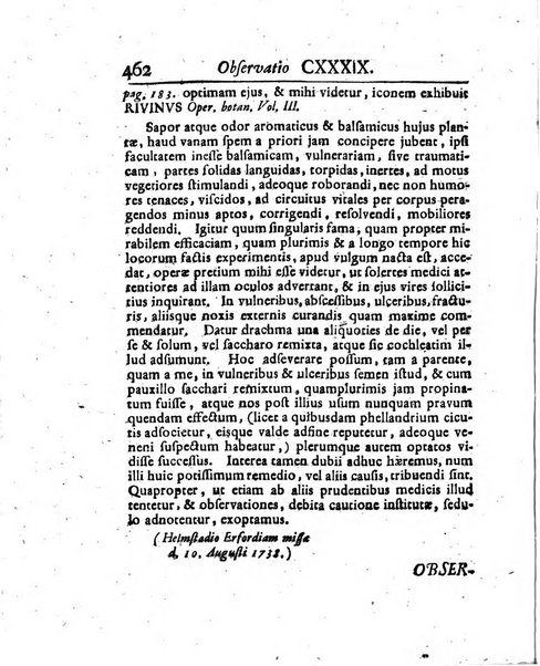 Acta physico-medica Academiae caesareae leopoldino-carolinae naturae curiosorum exhibentia ephemerides sive oservationes historias et experimenta a celeberrimis Germaniae et exterarum regionum viris habita et communicata..