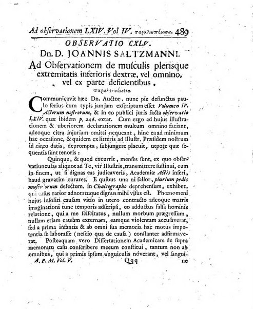 Acta physico-medica Academiae caesareae leopoldino-carolinae naturae curiosorum exhibentia ephemerides sive oservationes historias et experimenta a celeberrimis Germaniae et exterarum regionum viris habita et communicata..