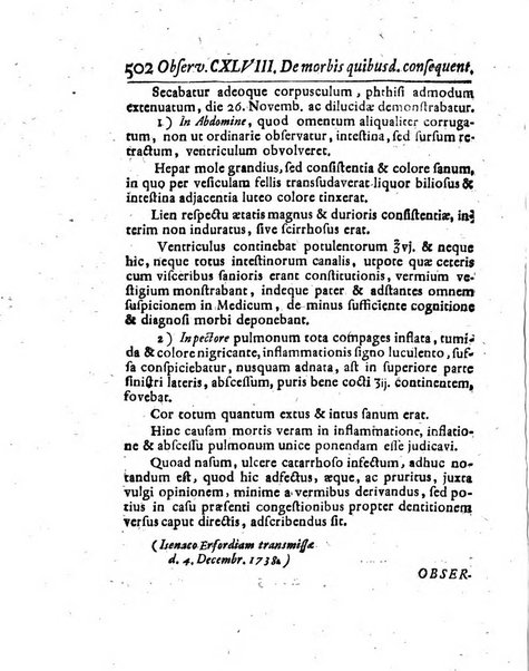 Acta physico-medica Academiae caesareae leopoldino-carolinae naturae curiosorum exhibentia ephemerides sive oservationes historias et experimenta a celeberrimis Germaniae et exterarum regionum viris habita et communicata..