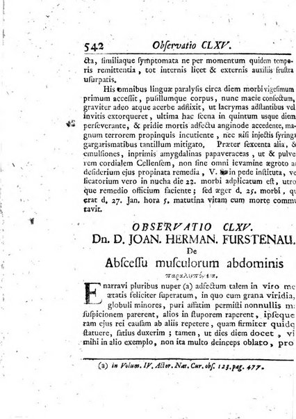 Acta physico-medica Academiae caesareae leopoldino-carolinae naturae curiosorum exhibentia ephemerides sive oservationes historias et experimenta a celeberrimis Germaniae et exterarum regionum viris habita et communicata..