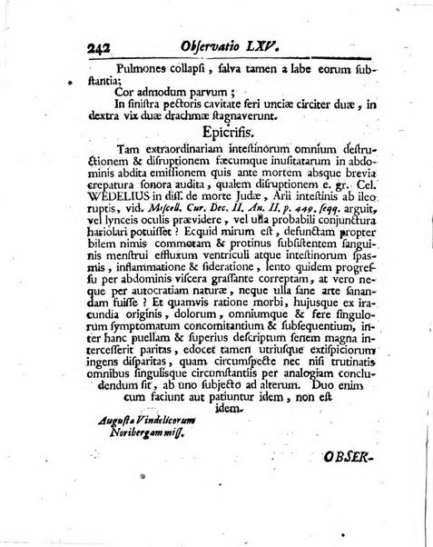 Acta physico-medica Academiae caesareae leopoldino-carolinae naturae curiosorum exhibentia ephemerides sive oservationes historias et experimenta a celeberrimis Germaniae et exterarum regionum viris habita et communicata..