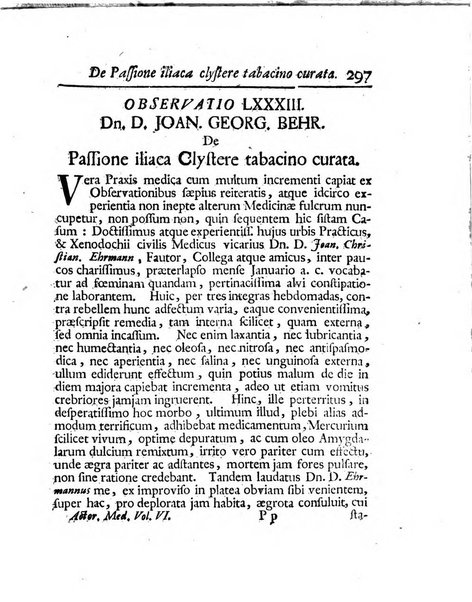 Acta physico-medica Academiae caesareae leopoldino-carolinae naturae curiosorum exhibentia ephemerides sive oservationes historias et experimenta a celeberrimis Germaniae et exterarum regionum viris habita et communicata..