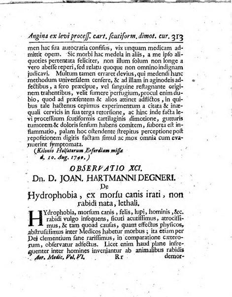 Acta physico-medica Academiae caesareae leopoldino-carolinae naturae curiosorum exhibentia ephemerides sive oservationes historias et experimenta a celeberrimis Germaniae et exterarum regionum viris habita et communicata..