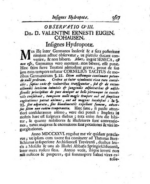 Acta physico-medica Academiae caesareae leopoldino-carolinae naturae curiosorum exhibentia ephemerides sive oservationes historias et experimenta a celeberrimis Germaniae et exterarum regionum viris habita et communicata..