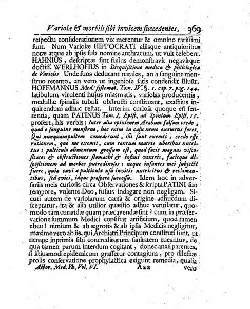 Acta physico-medica Academiae caesareae leopoldino-carolinae naturae curiosorum exhibentia ephemerides sive oservationes historias et experimenta a celeberrimis Germaniae et exterarum regionum viris habita et communicata..