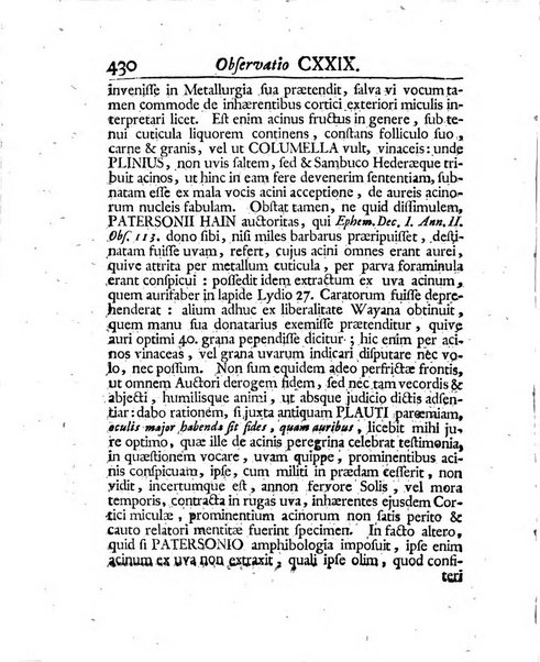 Acta physico-medica Academiae caesareae leopoldino-carolinae naturae curiosorum exhibentia ephemerides sive oservationes historias et experimenta a celeberrimis Germaniae et exterarum regionum viris habita et communicata..