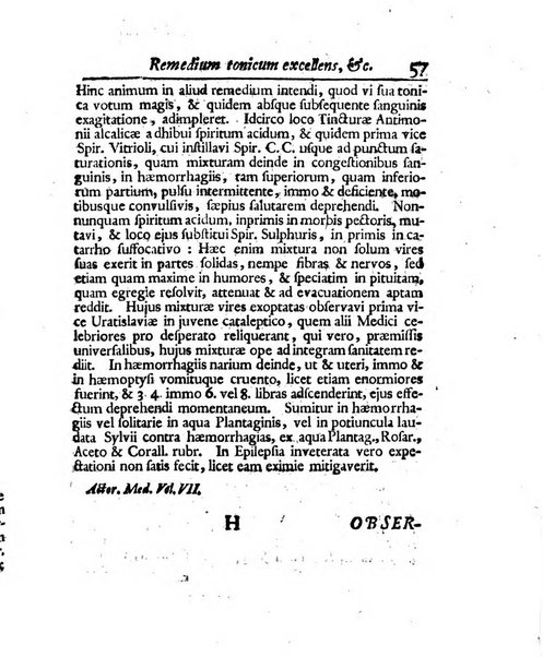 Acta physico-medica Academiae caesareae leopoldino-carolinae naturae curiosorum exhibentia ephemerides sive oservationes historias et experimenta a celeberrimis Germaniae et exterarum regionum viris habita et communicata..