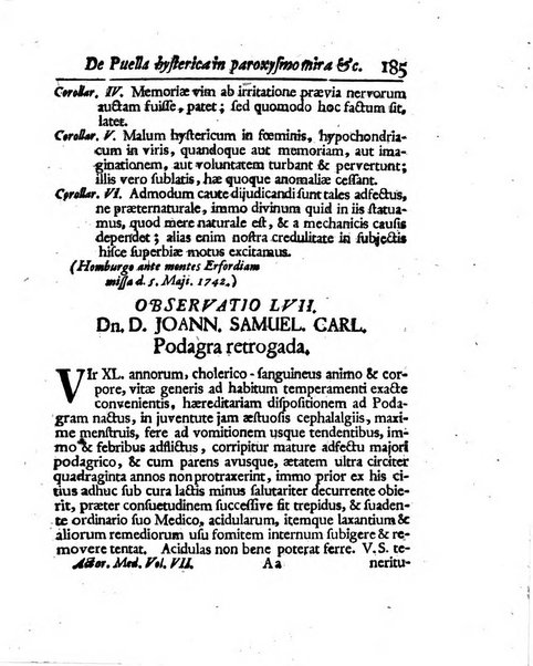 Acta physico-medica Academiae caesareae leopoldino-carolinae naturae curiosorum exhibentia ephemerides sive oservationes historias et experimenta a celeberrimis Germaniae et exterarum regionum viris habita et communicata..