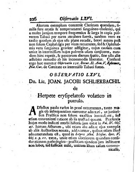 Acta physico-medica Academiae caesareae leopoldino-carolinae naturae curiosorum exhibentia ephemerides sive oservationes historias et experimenta a celeberrimis Germaniae et exterarum regionum viris habita et communicata..