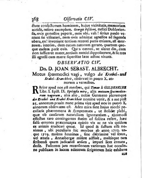 Acta physico-medica Academiae caesareae leopoldino-carolinae naturae curiosorum exhibentia ephemerides sive oservationes historias et experimenta a celeberrimis Germaniae et exterarum regionum viris habita et communicata..