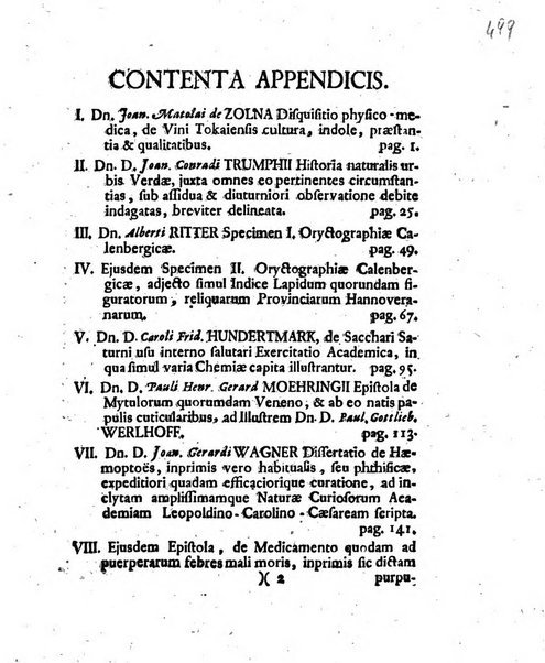 Acta physico-medica Academiae caesareae leopoldino-carolinae naturae curiosorum exhibentia ephemerides sive oservationes historias et experimenta a celeberrimis Germaniae et exterarum regionum viris habita et communicata..