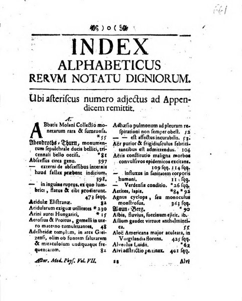 Acta physico-medica Academiae caesareae leopoldino-carolinae naturae curiosorum exhibentia ephemerides sive oservationes historias et experimenta a celeberrimis Germaniae et exterarum regionum viris habita et communicata..