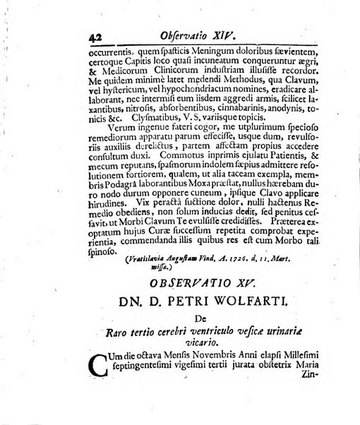 Acta physico-medica Academiae caesareae leopoldino-carolinae naturae curiosorum exhibentia ephemerides sive oservationes historias et experimenta a celeberrimis Germaniae et exterarum regionum viris habita et communicata..