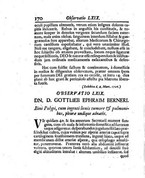 Acta physico-medica Academiae caesareae leopoldino-carolinae naturae curiosorum exhibentia ephemerides sive oservationes historias et experimenta a celeberrimis Germaniae et exterarum regionum viris habita et communicata..