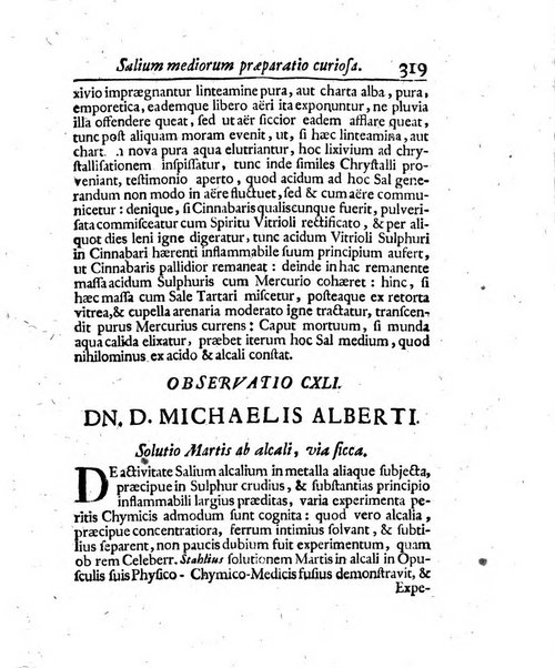 Acta physico-medica Academiae caesareae leopoldino-carolinae naturae curiosorum exhibentia ephemerides sive oservationes historias et experimenta a celeberrimis Germaniae et exterarum regionum viris habita et communicata..