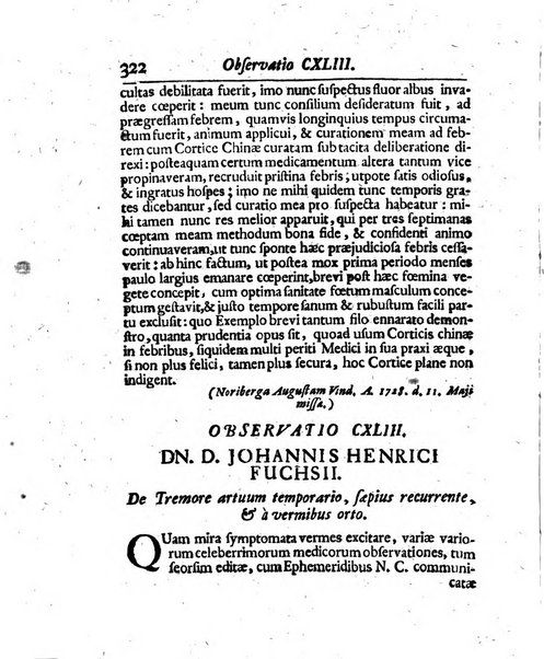 Acta physico-medica Academiae caesareae leopoldino-carolinae naturae curiosorum exhibentia ephemerides sive oservationes historias et experimenta a celeberrimis Germaniae et exterarum regionum viris habita et communicata..