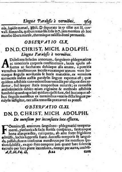 Acta physico-medica Academiae caesareae leopoldino-carolinae naturae curiosorum exhibentia ephemerides sive oservationes historias et experimenta a celeberrimis Germaniae et exterarum regionum viris habita et communicata..