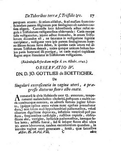 Acta physico-medica Academiae caesareae leopoldino-carolinae naturae curiosorum exhibentia ephemerides sive oservationes historias et experimenta a celeberrimis Germaniae et exterarum regionum viris habita et communicata..