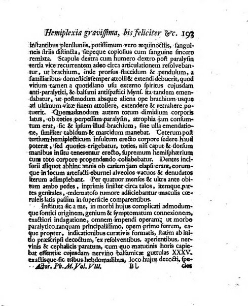 Acta physico-medica Academiae caesareae leopoldino-carolinae naturae curiosorum exhibentia ephemerides sive oservationes historias et experimenta a celeberrimis Germaniae et exterarum regionum viris habita et communicata..