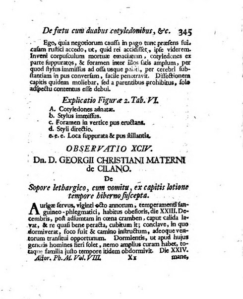 Acta physico-medica Academiae caesareae leopoldino-carolinae naturae curiosorum exhibentia ephemerides sive oservationes historias et experimenta a celeberrimis Germaniae et exterarum regionum viris habita et communicata..