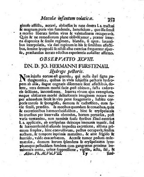 Acta physico-medica Academiae caesareae leopoldino-carolinae naturae curiosorum exhibentia ephemerides sive oservationes historias et experimenta a celeberrimis Germaniae et exterarum regionum viris habita et communicata..