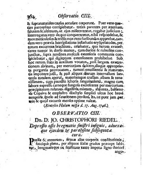 Acta physico-medica Academiae caesareae leopoldino-carolinae naturae curiosorum exhibentia ephemerides sive oservationes historias et experimenta a celeberrimis Germaniae et exterarum regionum viris habita et communicata..