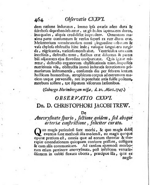 Acta physico-medica Academiae caesareae leopoldino-carolinae naturae curiosorum exhibentia ephemerides sive oservationes historias et experimenta a celeberrimis Germaniae et exterarum regionum viris habita et communicata..