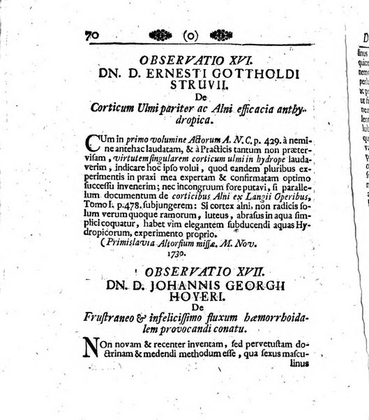 Acta physico-medica Academiae caesareae leopoldino-carolinae naturae curiosorum exhibentia ephemerides sive oservationes historias et experimenta a celeberrimis Germaniae et exterarum regionum viris habita et communicata..