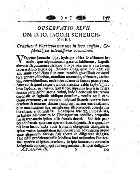 Acta physico-medica Academiae caesareae leopoldino-carolinae naturae curiosorum exhibentia ephemerides sive oservationes historias et experimenta a celeberrimis Germaniae et exterarum regionum viris habita et communicata..