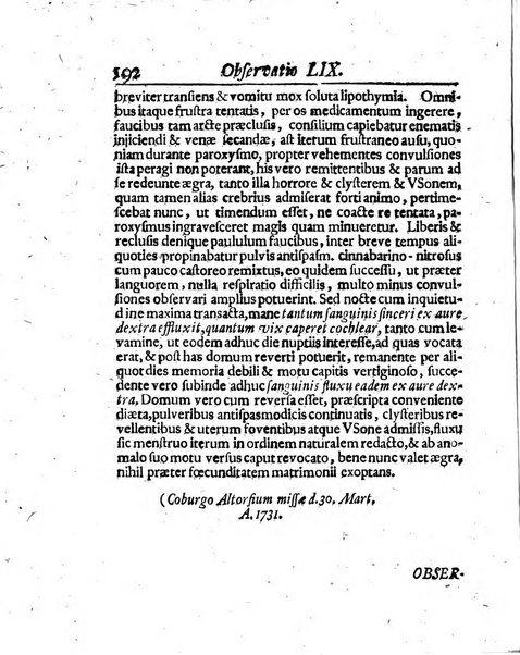 Acta physico-medica Academiae caesareae leopoldino-carolinae naturae curiosorum exhibentia ephemerides sive oservationes historias et experimenta a celeberrimis Germaniae et exterarum regionum viris habita et communicata..