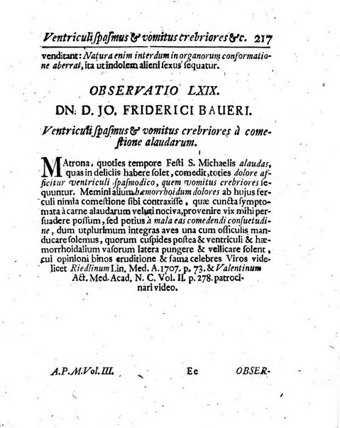 Acta physico-medica Academiae caesareae leopoldino-carolinae naturae curiosorum exhibentia ephemerides sive oservationes historias et experimenta a celeberrimis Germaniae et exterarum regionum viris habita et communicata..