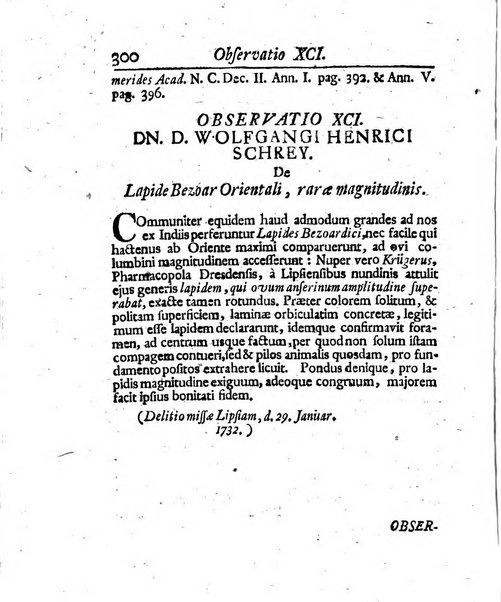 Acta physico-medica Academiae caesareae leopoldino-carolinae naturae curiosorum exhibentia ephemerides sive oservationes historias et experimenta a celeberrimis Germaniae et exterarum regionum viris habita et communicata..