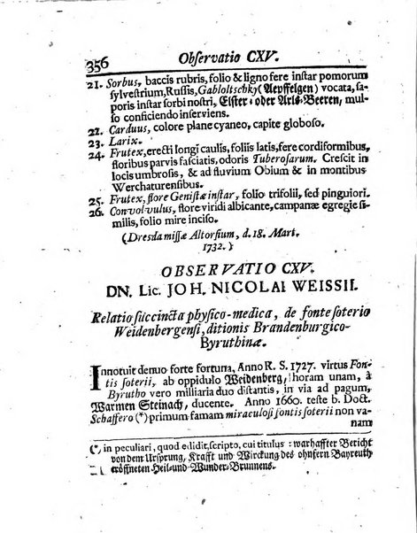 Acta physico-medica Academiae caesareae leopoldino-carolinae naturae curiosorum exhibentia ephemerides sive oservationes historias et experimenta a celeberrimis Germaniae et exterarum regionum viris habita et communicata..