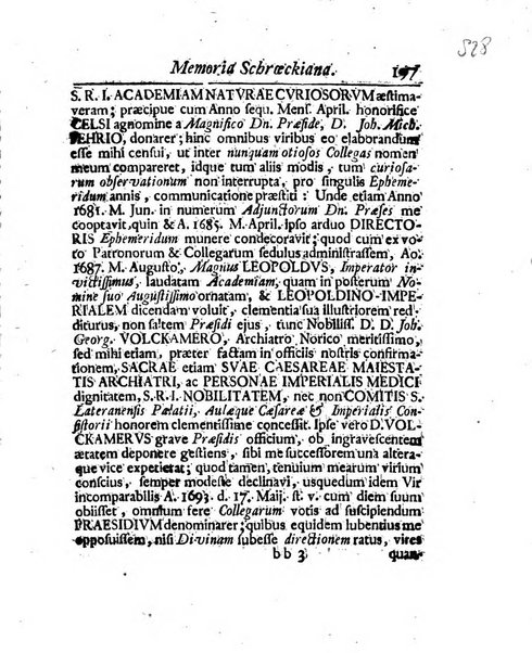 Acta physico-medica Academiae caesareae leopoldino-carolinae naturae curiosorum exhibentia ephemerides sive oservationes historias et experimenta a celeberrimis Germaniae et exterarum regionum viris habita et communicata..