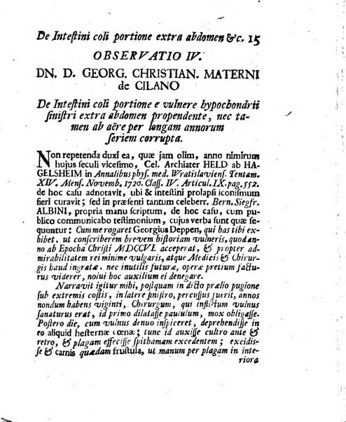 Acta physico-medica Academiae caesareae leopoldino-carolinae naturae curiosorum exhibentia ephemerides sive oservationes historias et experimenta a celeberrimis Germaniae et exterarum regionum viris habita et communicata..