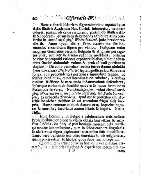 Acta physico-medica Academiae caesareae leopoldino-carolinae naturae curiosorum exhibentia ephemerides sive oservationes historias et experimenta a celeberrimis Germaniae et exterarum regionum viris habita et communicata..