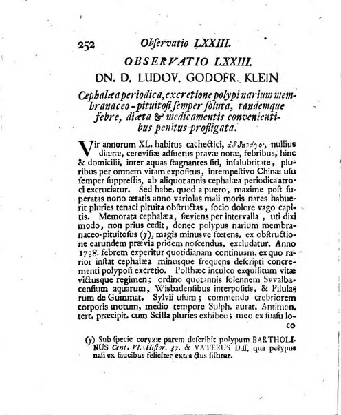 Acta physico-medica Academiae caesareae leopoldino-carolinae naturae curiosorum exhibentia ephemerides sive oservationes historias et experimenta a celeberrimis Germaniae et exterarum regionum viris habita et communicata..