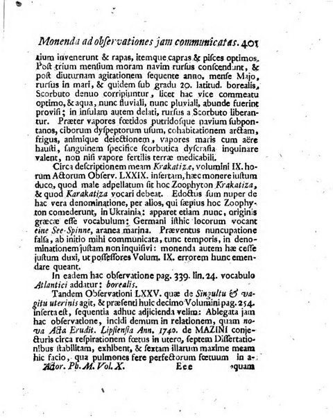 Acta physico-medica Academiae caesareae leopoldino-carolinae naturae curiosorum exhibentia ephemerides sive oservationes historias et experimenta a celeberrimis Germaniae et exterarum regionum viris habita et communicata..