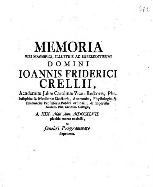 Acta physico-medica Academiae caesareae leopoldino-carolinae naturae curiosorum exhibentia ephemerides sive oservationes historias et experimenta a celeberrimis Germaniae et exterarum regionum viris habita et communicata..