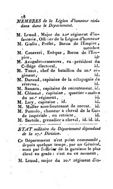 Annuaire administratif du Departement de la Sesia avec une notice statistique sur le meme departement, pour l'an ...