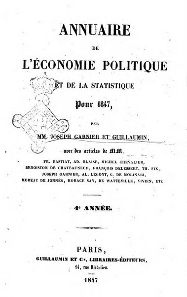 Annuaire de l'economie politique et de la statistique